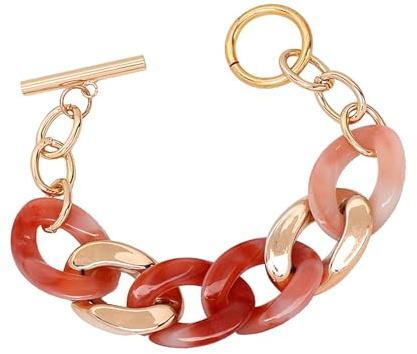 YUGSHNKFC Damen Armband aus bonbonfarbenem Kunstharz, modisches Armband, Schmuckzubehör für den täglichen Gebrauch oder für Abendpartys, Aluminium Kettenschmuck