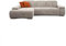 CAVADORE Ecksofa Mistrel mit Longchair XL links / Große Eck-Couch im modernen Design / Inkl. verstellbaren Kopfteilen / Wellenunterfederung / 273 x 77 x 173 / Kati Grau-Weiss