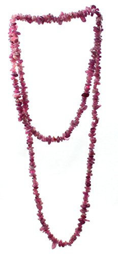 budawi-Ketten rosa Turmalin (Rubelith) Splitter Kette ca. 90 cm lang, Turmalinkette ohne Verschluss