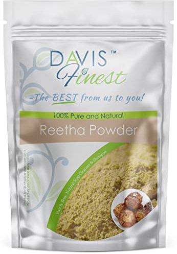 Davis Finest Organic Reetha Aritha Soap Nuts Powder Shampoo SLS-Free Soap 100g, Ayurvedic, Hair & Skin Care
