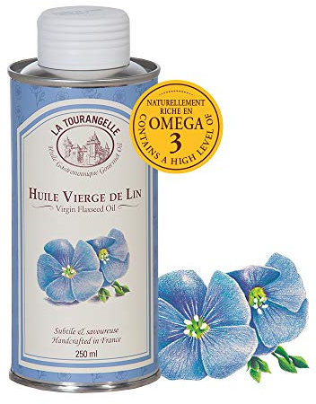 La Tourangelle - Huile vierge de lin - Alicament naturel - Huile santé riche en Oméga 3 et Omega 6 - 250 ml