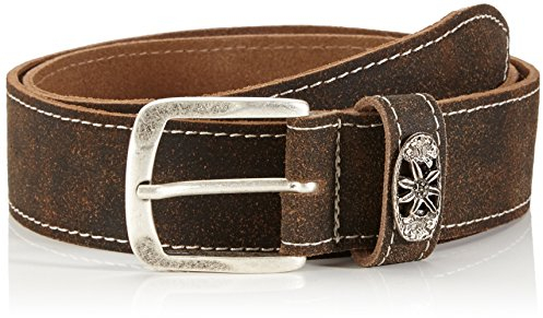 Werner Trachten Unisex Trachtengürtel Gürtel, Braun (Dunkelbraun 103), 105 cm