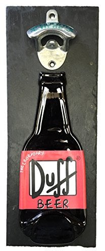 BottleClocks Duff Beer Bottle Opener, Wall Mounted on Slate backing Made great item for your Beer Buddies