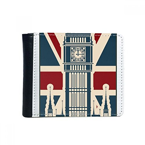 DIYthinker Flip London Big Ben Union Jack Großbritannien UK Bifold Kunstleder Geldbörse Multifunktions-Karten-Geldbeutel-Geschenk Mehrfarbig