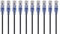Monoprice Cat6A Ethernet-Patchkabel – Snagless RJ45, 550 MHz, 10 G, UTP, reiner blanker Kupferdraht, 30 AWG, 10 Stück, 1,5 m, Schwarz – SlimRun-Serie