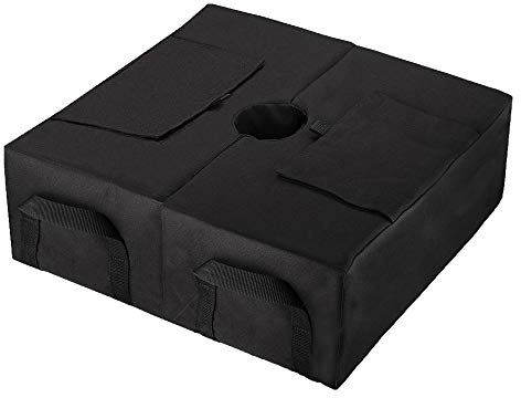 YELAIYEHAO Grado Industrial Heavy Duty bolsa de pesos con doble costura, pierna pesos para Pop Up carpa peso bolsas de arena bolsa de pies 2pcs-pack, Color negro. (Umbrella Base, black)