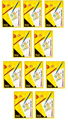 Idena 10390 Malblock FSC-Mix, A4, 100 Blatt, 70 g/m² (10 Blöckeschön dick)