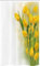 ABAKUHAUS Fiore Giallo Tenda da Doccia Stalla Tulipani romantici, Set per Il Bagno in Tessuto con Ganci, 120 cm x 180 cm, Senape Verde Felce