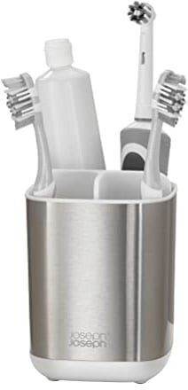 Joseph Joseph Easy-Store - Kompakter Zahnbürstenhalter Caddy für das Badezimmer - Edelstahl