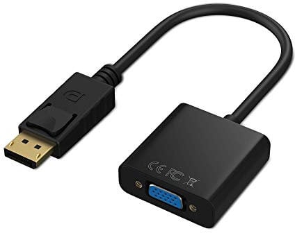 Cableader Adaptateur,DisplayPort (DP) vers VGA mâle à Femelle convertisseur (Noir)
