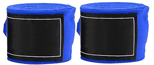 Alomejor Box Handverpackungen 1 Paar Boxing Hand Wraps 2,5 m elastische Handschlaufe Handgelenkstütze für Boxen Sanda Muay Thai MMA Taekwondo(Blau)