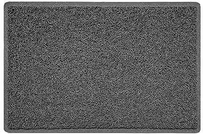 Nicoman Plain Door Mat Dirt Trapper PVC Spaghetti Mat Washable Quick Drying Barrier Doormat-Dark Grey (Watertight Rubber-Back)-Small (60x40cm)