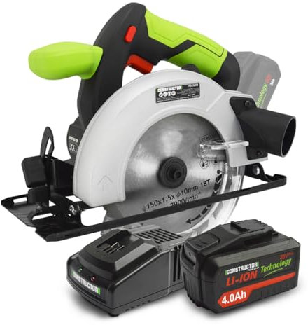 Scie circulaire max 20V + batterie 4Ah + chargeur - Lame 150mm 18 dents - Constructor