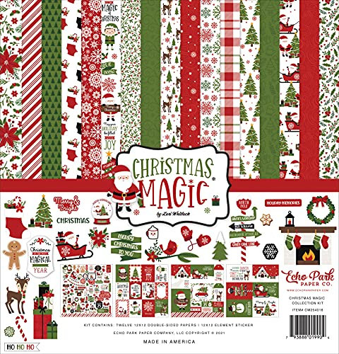 Echo Park Paper CM254016 Christmas Magic Collection Kit Papier, multi, 12-x-12-Inch