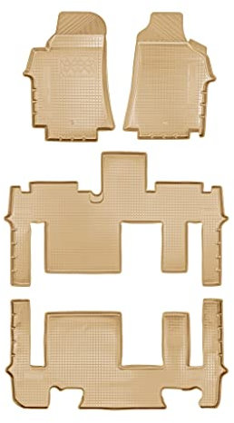 Recambo 3D Gummi Fußmatten kompatibel für Hyundai H1 | ab BJ 2018> | Auto Gummimatten | Passgenau | mit Rand | beige