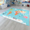 Kinder-Teppich, Spiel-Teppich Für Kinderzimmer, Weltkarte Mit Tieren, In Grün, Größe:Ø 160 cm Rund