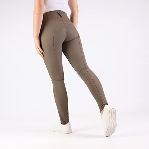 MONTAR Reithose Highwaist 2.0 Megan Silikonunterseite, Braun, 42, braun