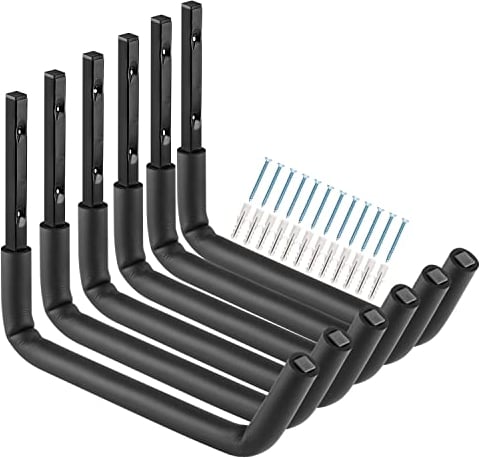 Garage Storage Heavy Duty Utility Hooks, 12 Inch Wall Mount Storage Hanger Organizer for hanging Tool, Chairs, Hoses, Ladder, Bulk Items, Ropes, Bike