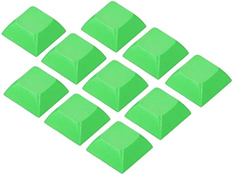 PATIKIL 1U Blank Keycaps, 10 Pack Universal PBT Keyboard Replacement Accessories for MX Mechanical Keyboard, Green