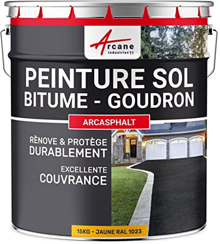 Vernice bituminosa - vernice per asfalto: Resina per pavimenti per asfalto, catrame, conglomerato - ARCASPHALT - Giallo Traffico - RAL 1023 - ARCANE INDUSTRIES