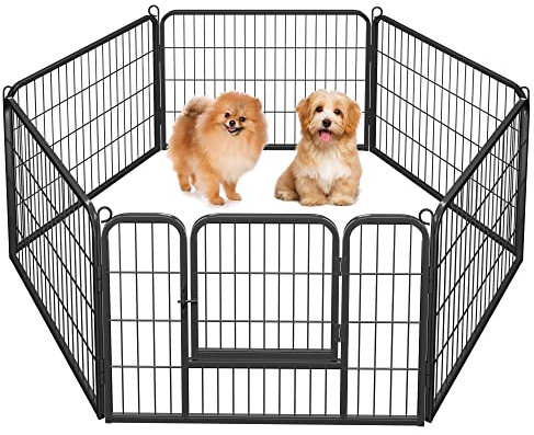 Abician Parc pour Chien Enclos pour Chien/Chiot/Lapin/Canard/Animaux Pliable Cage Chien Clôture en Métal Hauteur 60cm