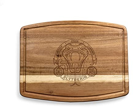 PICNIC TIME Harry Potter Slytherin Ovale Akazien-Schneidebrett, Servierbrett, Charcuterie Board (Akazienholz)