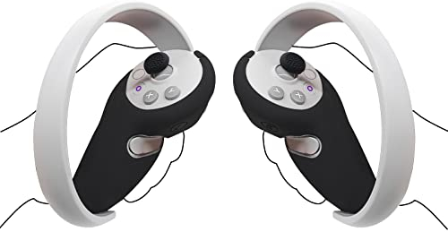 Geekria Controller Grip Cover Accesorio Compatible con Pico Neo 4, Virtual Reality Gaming Accesorio, Antideslizante Silicona Suave VR Controller Cover Silicona Rocker Cover Protector (Negro)