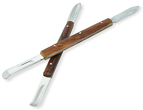 2pcs Dental Wax Knife Plaster Alginate Mixing Spatula Stainless Steel Plaster Mixing Tools with Wooden Handle for Dental Laboratory