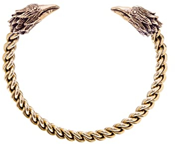 Windalf Männer Armreif RAVON Ø 6.5 cm Vikings Raben Odin Schmuck Armschmuck Handarbeit aus Bronze