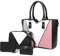 YeumouG Handtasche Damen Shopper Schultertasche Umhängetasche Damen Taschen Groß Geldbörse Kartenhalter klassisch Elegante Leder Handtaschen 4-teiliges Set(Schwarz)