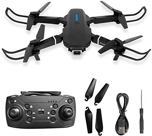 Drohne mit Kamera, Kameradrohne Faltbar Stabiler Flug Fernsteuerung 4K Dual Kamera WiFi FPV Drohne für Erwachsene Kinder (Schwarz)