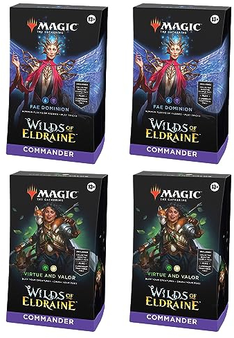 Magic The Gathering Wilds of Eldraine Commander Deck Bundle – Includes Both Decks (FAE Dominion + Virtue and Valor)