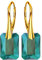 Ohrringe Damenohrringe Klapperverschluß Silber 925 Ohrhänger mit Kristallen Vergoldung mit Gelbgold 24 Karat / 750 Gold Ohrschmuck Geschenk für Frau Mädchen (Emerald Shimmer)