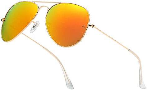 ADEWU Gafas de sol de lujo para hombre, polarizadas, retro, de cristal UV400, gafas de conductor, Lujo dorado/amarillo