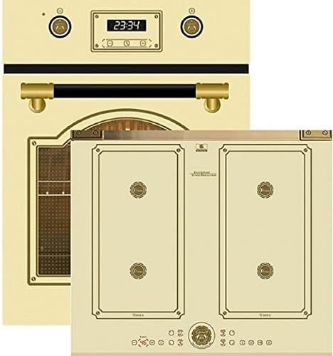 Kaiser Induktions Herd-Set EH 4796 ElfAD+KCT 6745 FI ElfAD, Retro Backofen Einbaubackofen 45 cm, Autark, 50 L, 9 Funktionen+Flex Retro Induktionskochfeld 60 cm Einbau Herd Autark Power Booster