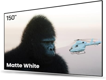 AWOL VISION 150-inch Projector Screen Fixed Frame, 1.3 dB Peak Gain, The Perfect Combo with LTV-2500, 80% Picture Quality Improved, 4K / 8K Ultra HD, Active 3D Wall Mount Projector Screen, MW-150