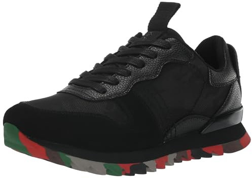 KARL LAGERFELD Herren Camo Sawtooth Speckle Sole Sneaker, Schwarz/Grün, 44 EU