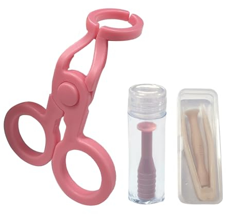 Howinn Contact Lens Wearing Aids Kit incl. Soft Silicone Remover, Tweezers, Case & Suction Cup Pink