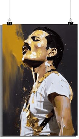 25 Artstreet Freddie Mercury Queen Frontmann Poster | Kunstdruck | 180 g mattes Papier | Wanddeko für Wohnzimmer und Jugendzimmer | 60 x 90 cm
