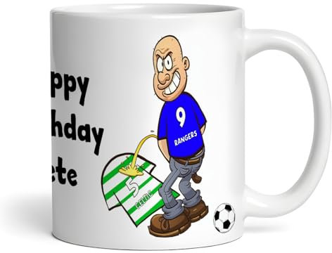 Rangers Weeing On Celtic Funny Football Gift Team Rivalry Personalised Mug | Football Gift for Men | Funny Joke Spoof Football Team Mug |Football Rivalry vs Team | Wee On Football Gift for Him
