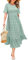 STYLEWORD Women Summer Dress Floral Short Sleeve Ladies Casual Swing Midi Dress with Pockets(Green Floral,Medium)