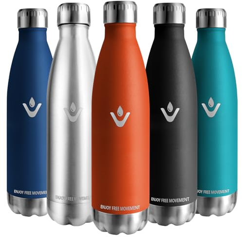 Vikaster thermos 0.75L, Auslaufsicher thermosflasche 750ml, BPA-Frei Wiederverwendbar thermoskanne, trinkflasche edelstahl für Camping, Yoga, Gym, Fitness, Reisen, Outdoor