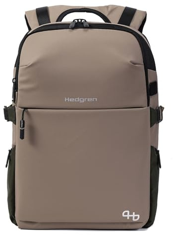 Hedgren Commute Rail 3 Compartment Backpack 15,6'' RFID With Rain Cover Vintage Beige Eco