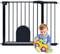 YARDIN Treppenschutzgitter ohne Bohren, Türschutzgitter 95-105cm mit Türe für Hunde und Katzen, Kindersicherung Türgitter Baby Absperrgitter für Kinder und Haustier, Schließt Automatisch, Schwarz