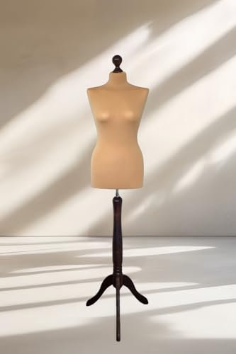 Generic LUSORIA Schneiderpuppe, Schneiderbüste weiblich beige/Dunkles Holz (XS 34/36), 0HET9HEG