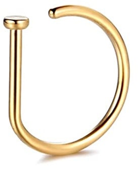 PULABO Faux nez anneau cerceau nez Septum anneaux acier inoxydable D forme nez Punk faux Piercing corps bijoux Hip Hop Rock oreille clip bijoux rentable