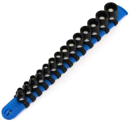 CASOMAN 14PCS 1/4Drive Magnetic Impact Socket Set, Shallow, 6-Point, Metric, 4mm to 15mm, CR-MO Steel