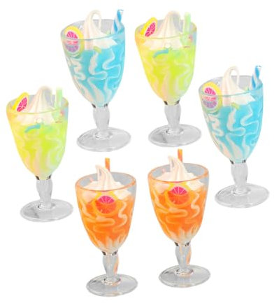 DRESSOOS 6St Miniaturkelch Künstliches, realistisches Dessert Modell eines Mini-Eisbechers küchendeko küche deko Eiszubehör Lebensmittelspielzeug Mini- -Eisbecher-Modell Wiederverwendbar