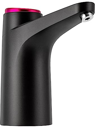 Bomba de agua para botellas de agua, carga USB, luz de control de carga, ligera y portátil, dispensador de agua eléctrico portátil para cocina, oficina, camping, barbacoa (negro)