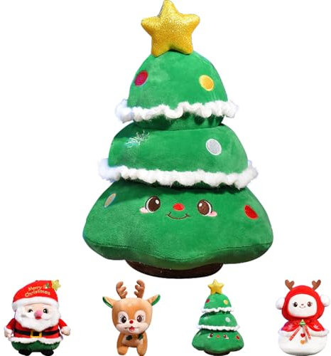 MORAINJAY Peluche di Natale,23cm/9in Albero Natale Giocattoli di Peluche,Figurine di Peluche Natalizie Giocattolo Morbido,Addobbi Natalizi Regalo dei Bambini